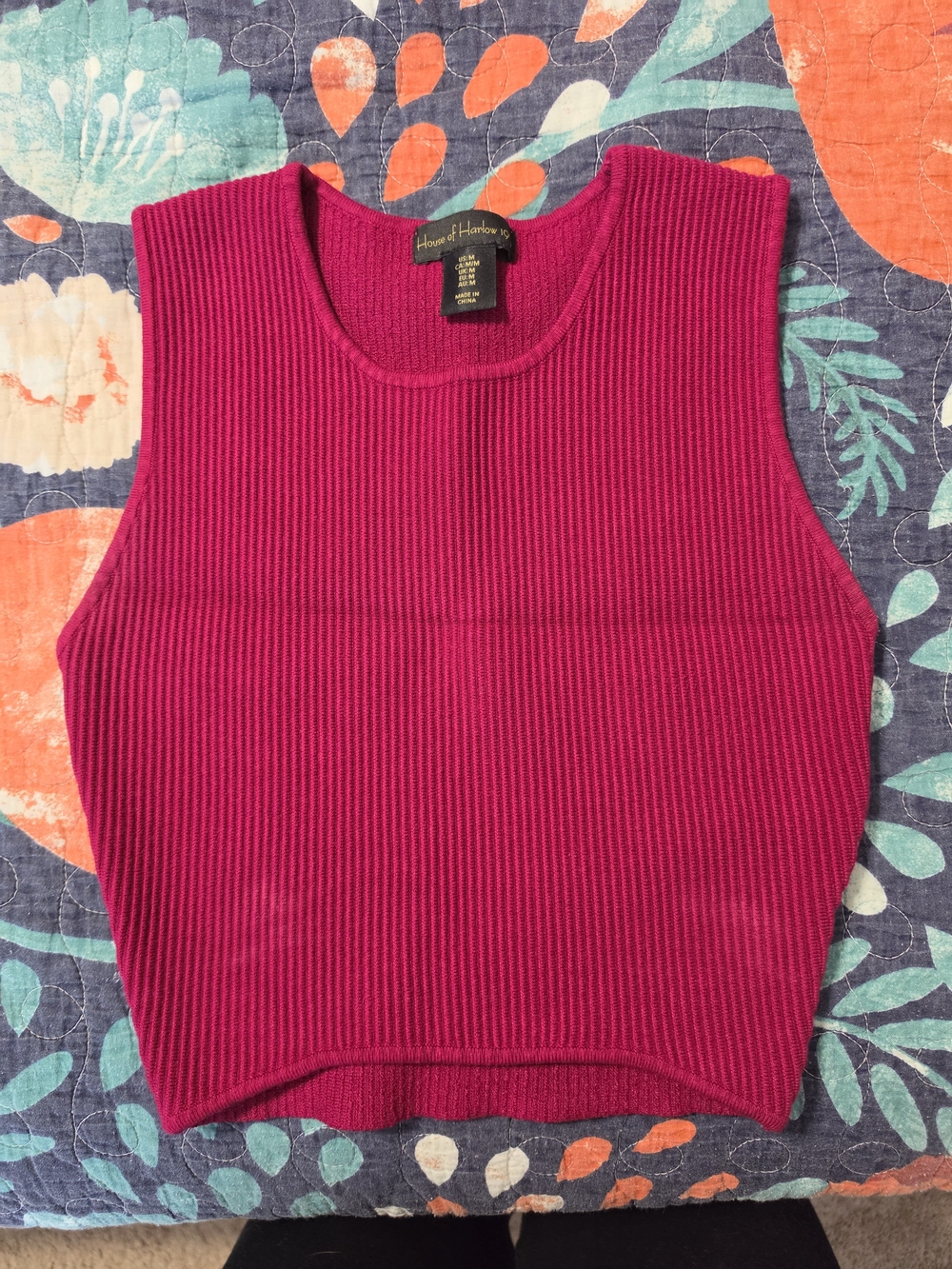 House of Harlow 1960 Ribbed Tank Top - Fuchsia